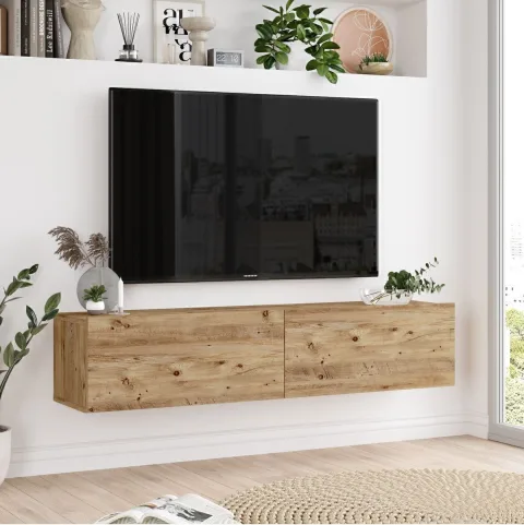 Meuble TV Aven avec portes 140cm Pin AVE10-A