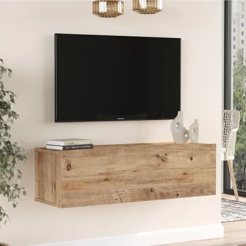 Meuble TV Aven avec portes 100cm Pin AVE12-A