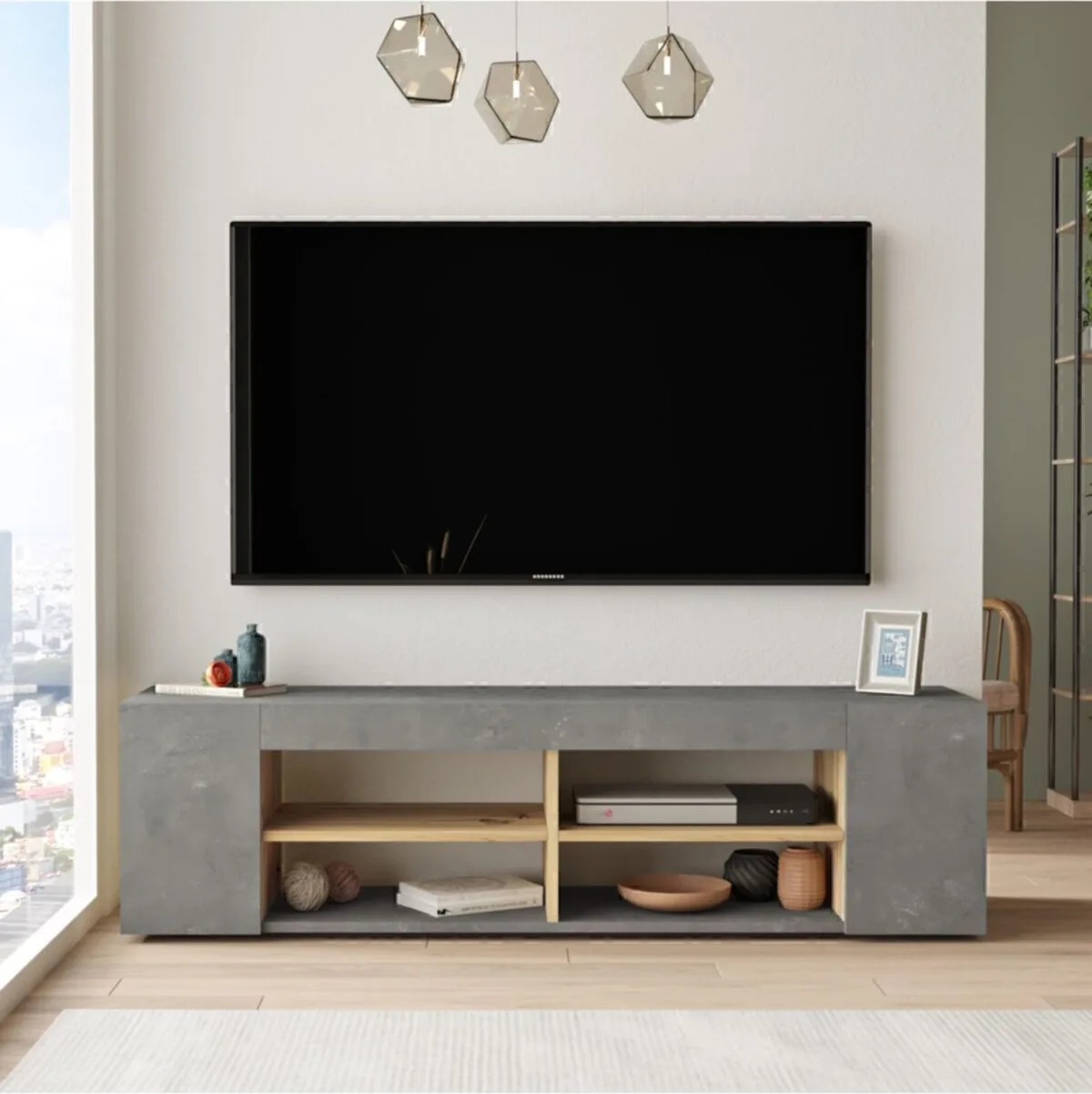 Arya Meuble TV 150cm Feutre-béton ARY13-KR