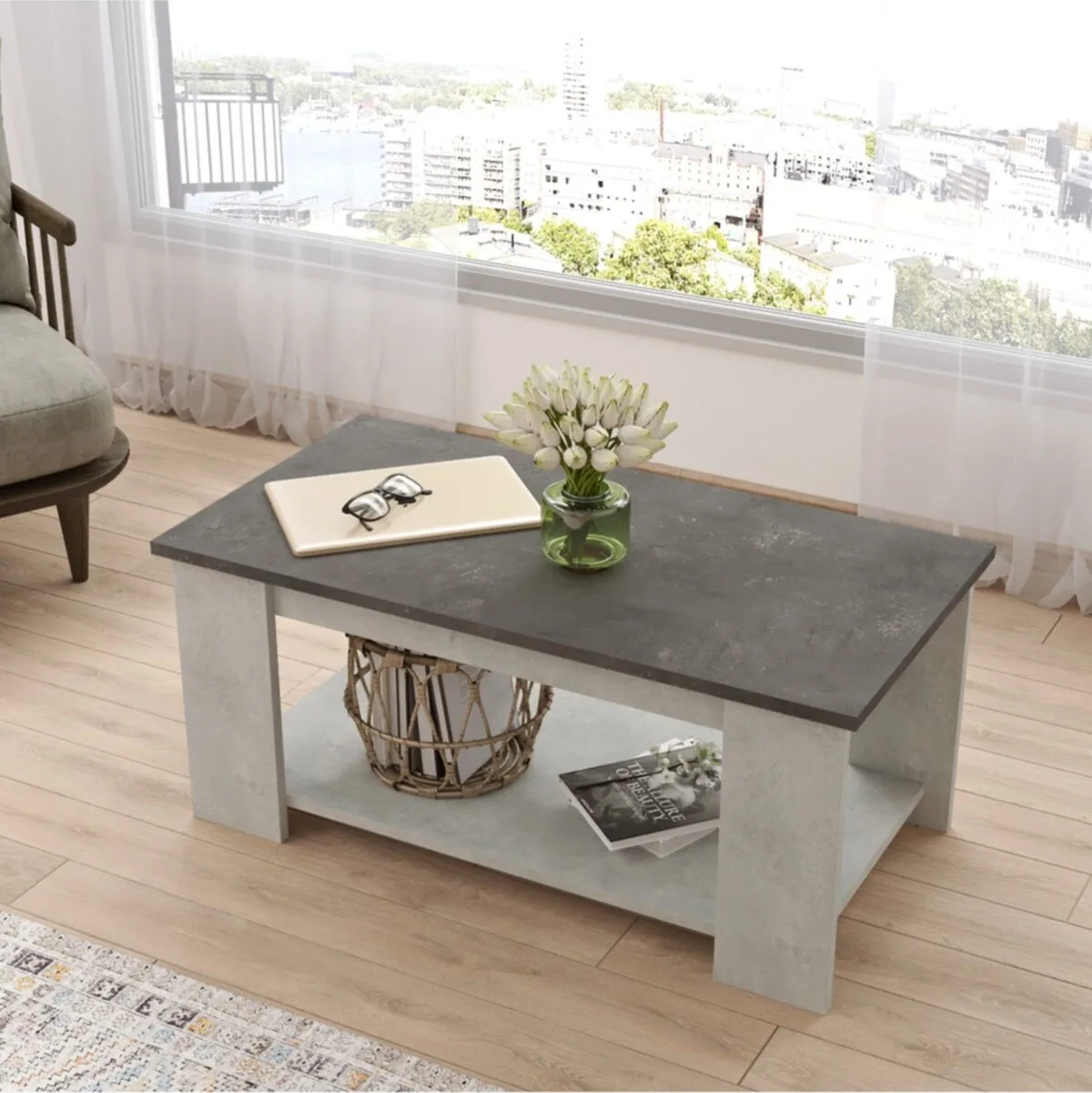 Arya Table basse Béton-pierre ARY15-GT