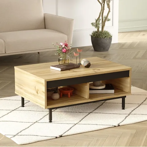 Arya Table basse Pieds Métal Feutre-noir ARY29-KL