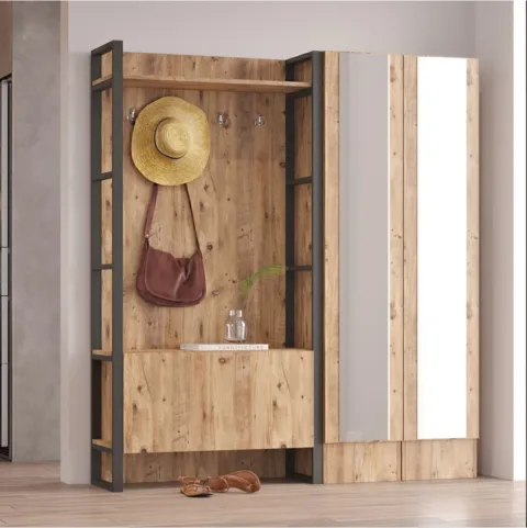 EL17 Elanor Vestiaire Portemanteau Meuble à chaussures Métal ELA17-A