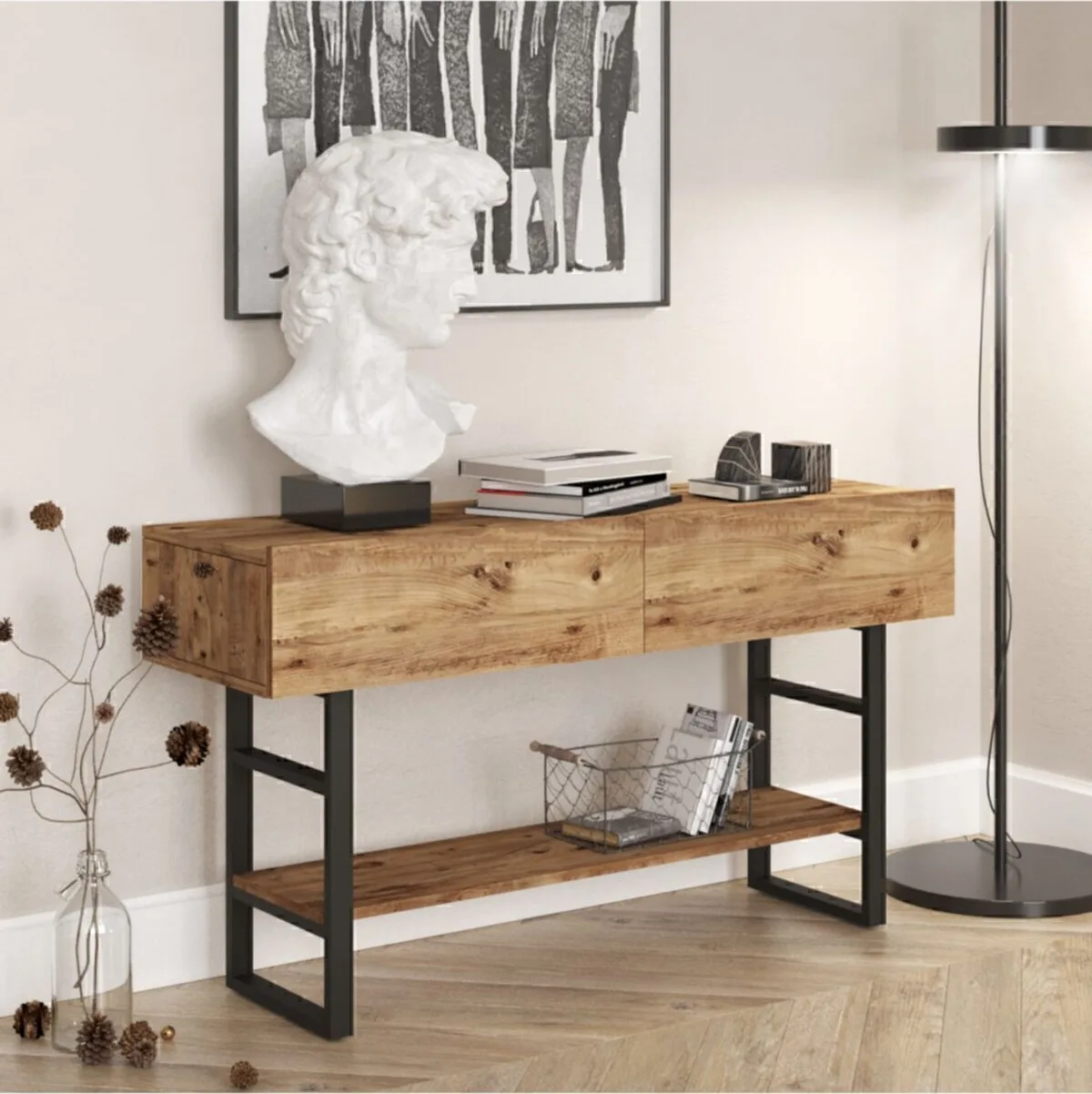 EL23 Elanor Console Métal 139cm avec portes ELA23-A