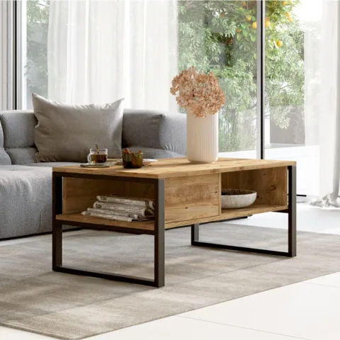 EL34 Elanor Table basse Métal avec étagères ELA34-A