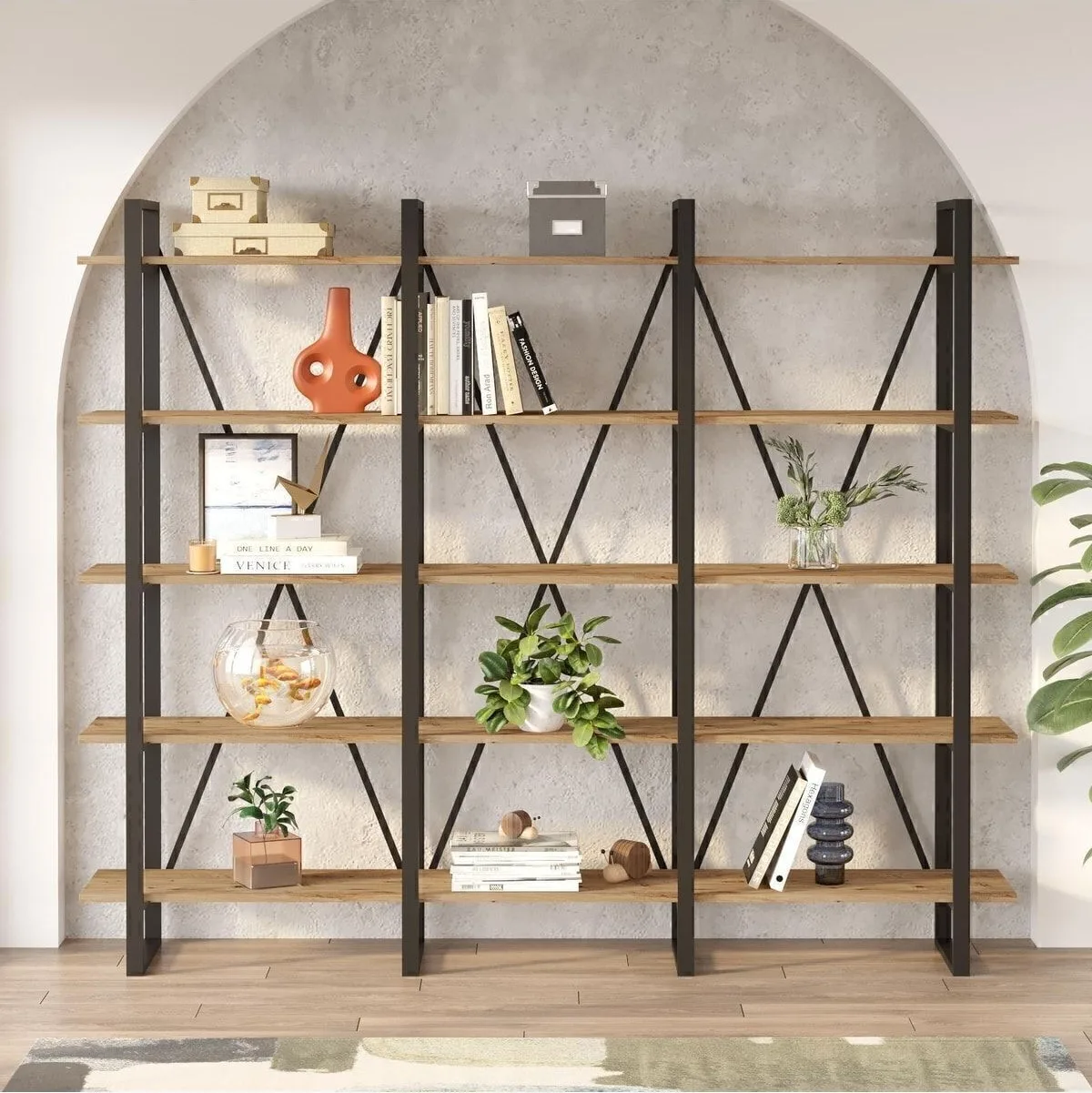 EL4 Elanor Bibliothèque Métal 5 étagères 220cm*34cm*180cm ELA4-A