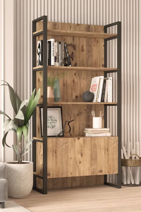 EL6 Elanor Bibliothèque avec éléments Métal et portes ELA6-A
