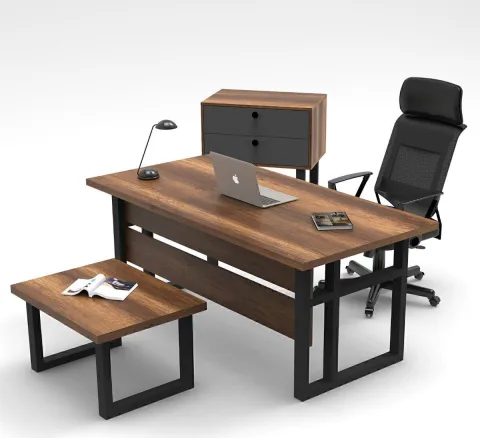 Meva Table de bureau caisson ABC, ensemble de bureau Barok-Anthracite MEV08-BA