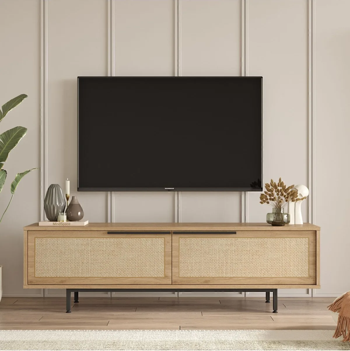 Bohem Meuble TV 160cm avec pieds en métal et impression UV Sepet-jüt BOH1-SU