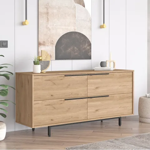 Bohem Console 160cm 4 portes avec pieds en métal Sepet BOH3-S