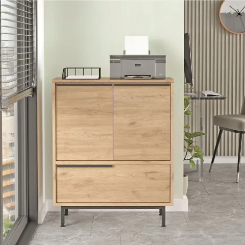 Bohem Armoire de bureau 3 portes avec pieds en métal Sepet BOH8B-S