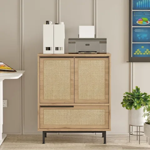 Bohem Armoire de bureau 3 portes avec pieds en métal et impression UV Sepet-jüt BOH8b-SU