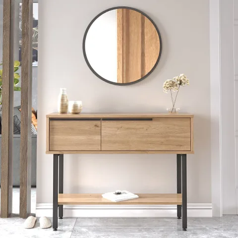 Bohem Dressoir 100cm avec miroir, portes et pieds en métal Sepet BOH12-S