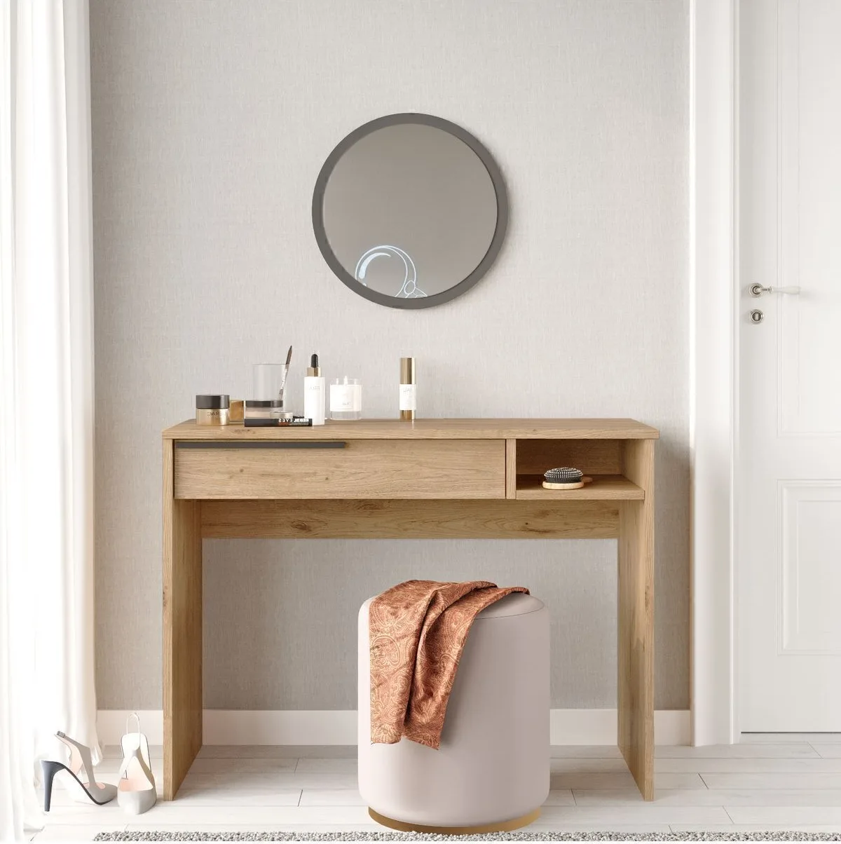 Coiffeuse Bohème 100cm avec miroir et tiroirs Sepet BOH18-S