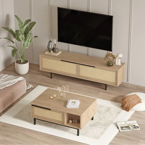 Ensemble 2 pièces Meuble TV et table basse Bohème Sepet-UV impression Jüt BOH19-SU