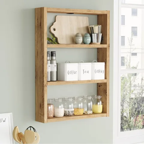 Monya Lot de 3 étagères murales pour cuisine et salle de bain Atlantik Çam MON1-A