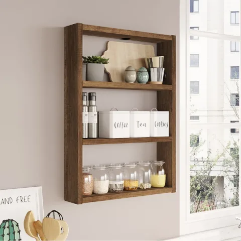 Monya Lot de 3 étagères murales pour cuisine et salle de bain Barok MON1-BR