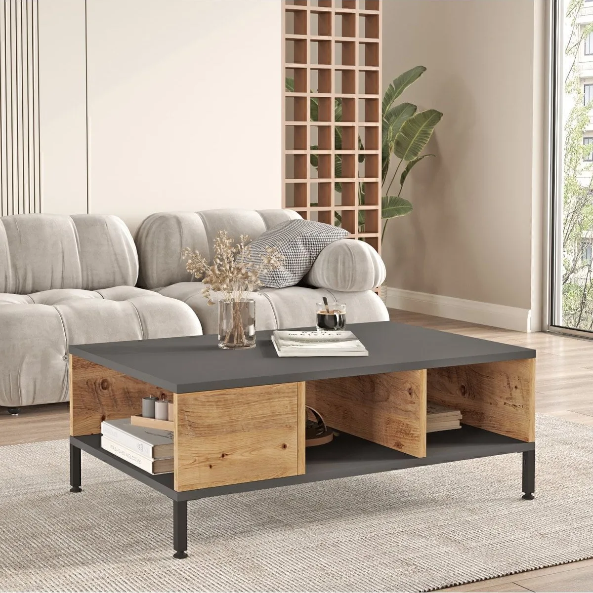 Table basse Best 60x90cm avec pieds en métal Çam BES2-AA