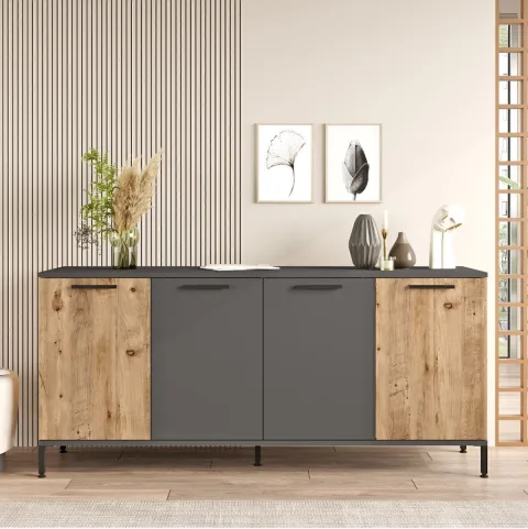 Console Best 160cm 4 portes avec pieds en métal Çam BES4-AA