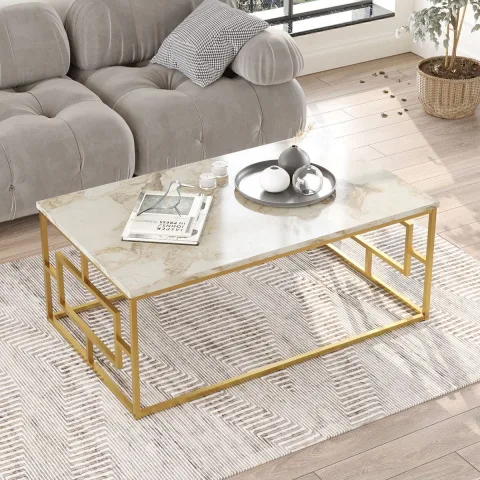 Atlantis Gold Table basse métal Motif marbre