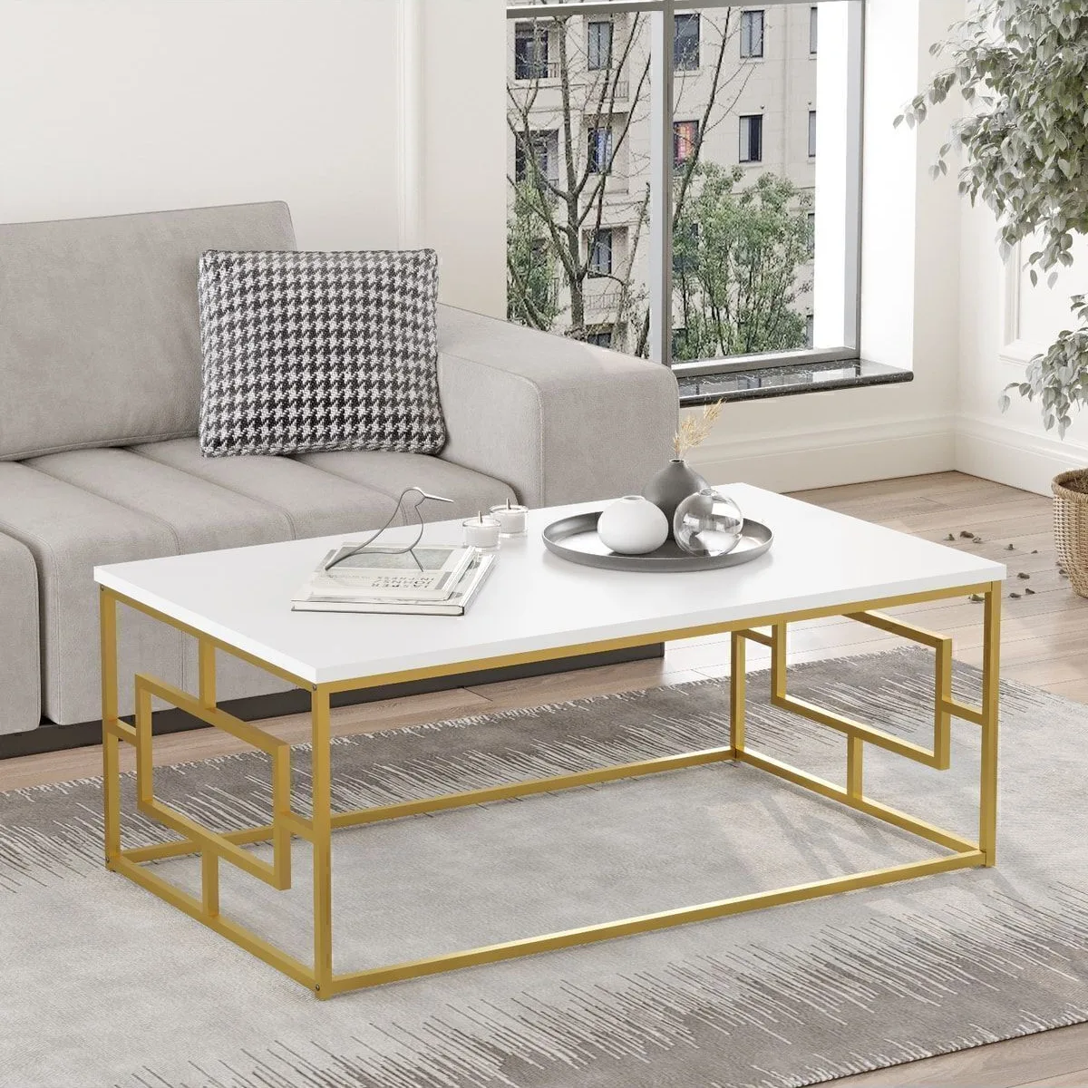 Atlantis Gold Table basse métal Blanc ATL12-w