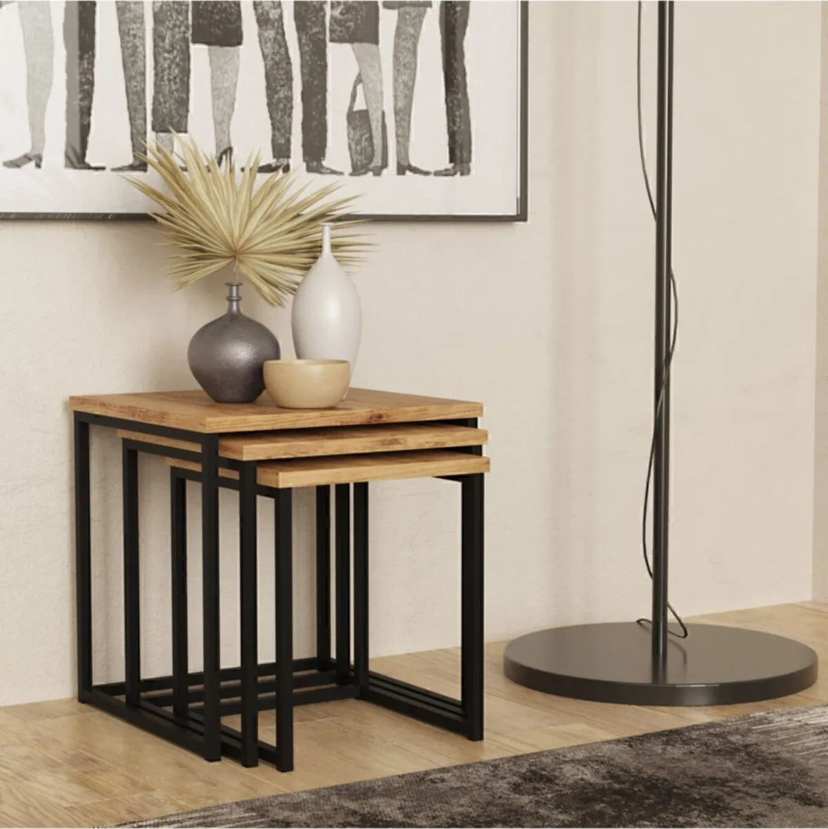 Atlantis Set de 3 Tables gigognes métal ATL7-A