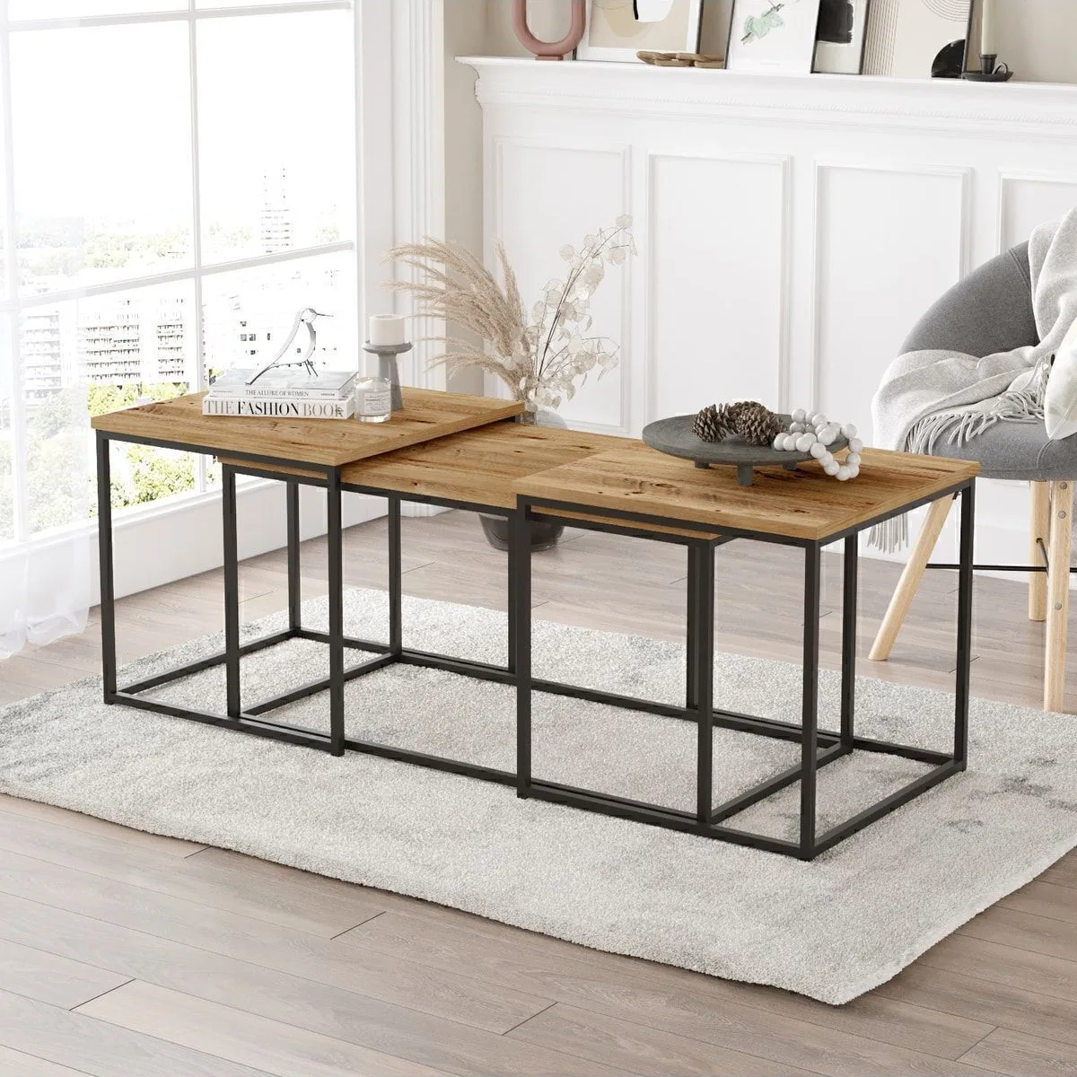 Atlantis Set Table basse et gigognes métal ATL9-A