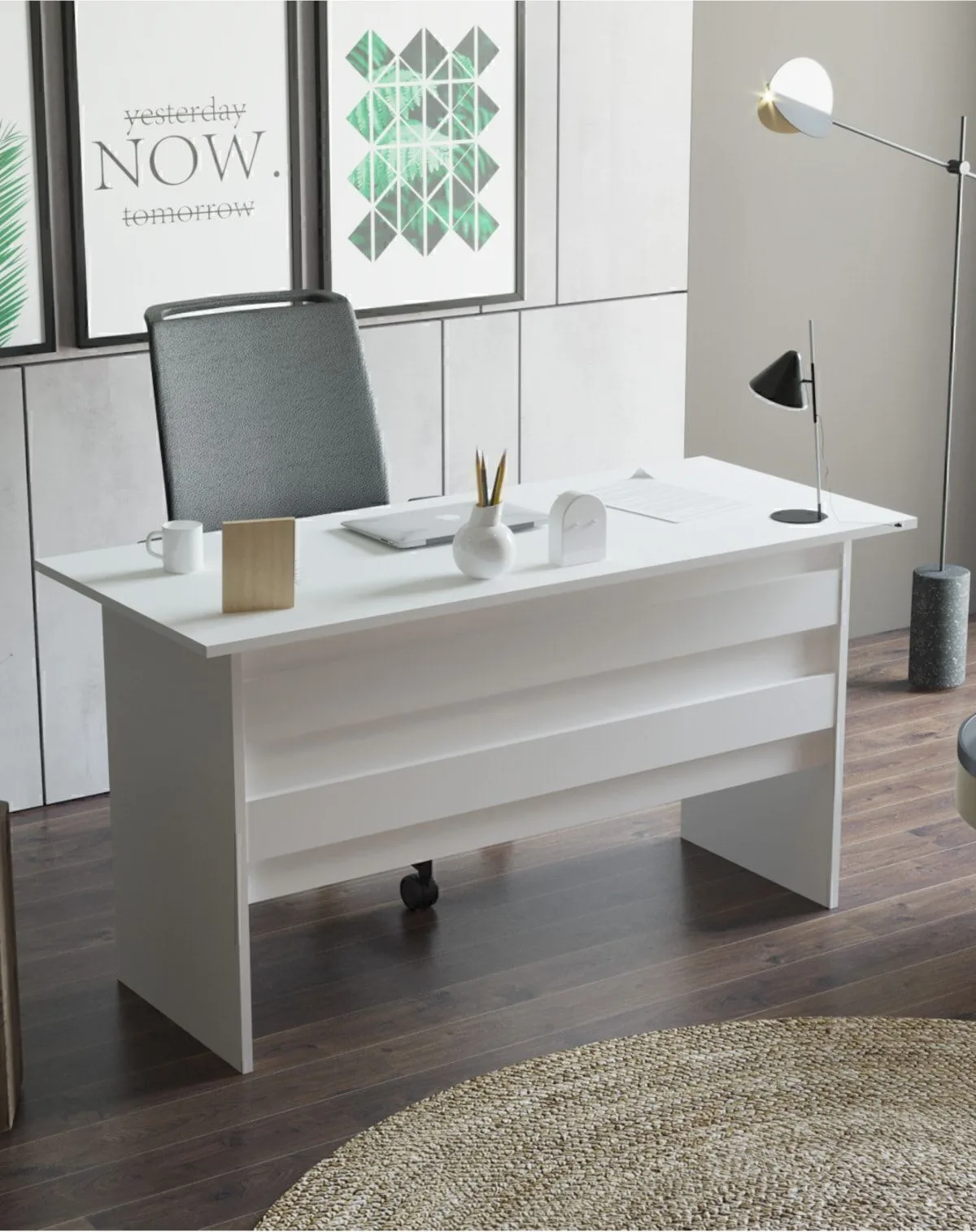 Bega A Bureau de bureau 140cm Blanc BEG1-W