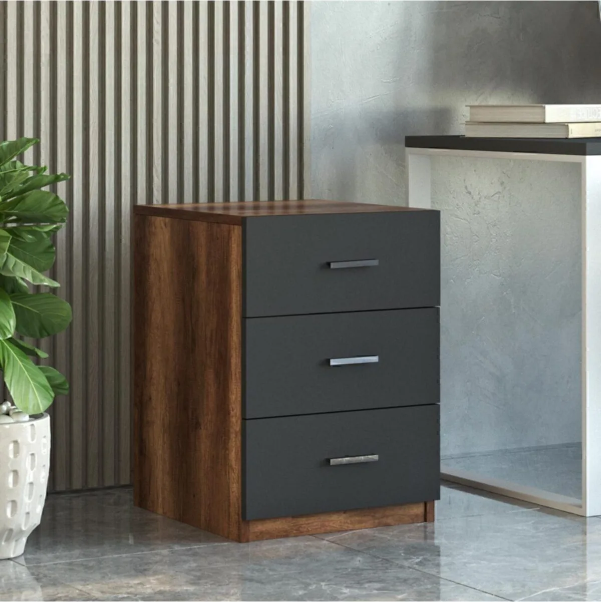 Bega C Caisson de bureau 3 tiroirs Baroque-Anthracite BEG3-BA