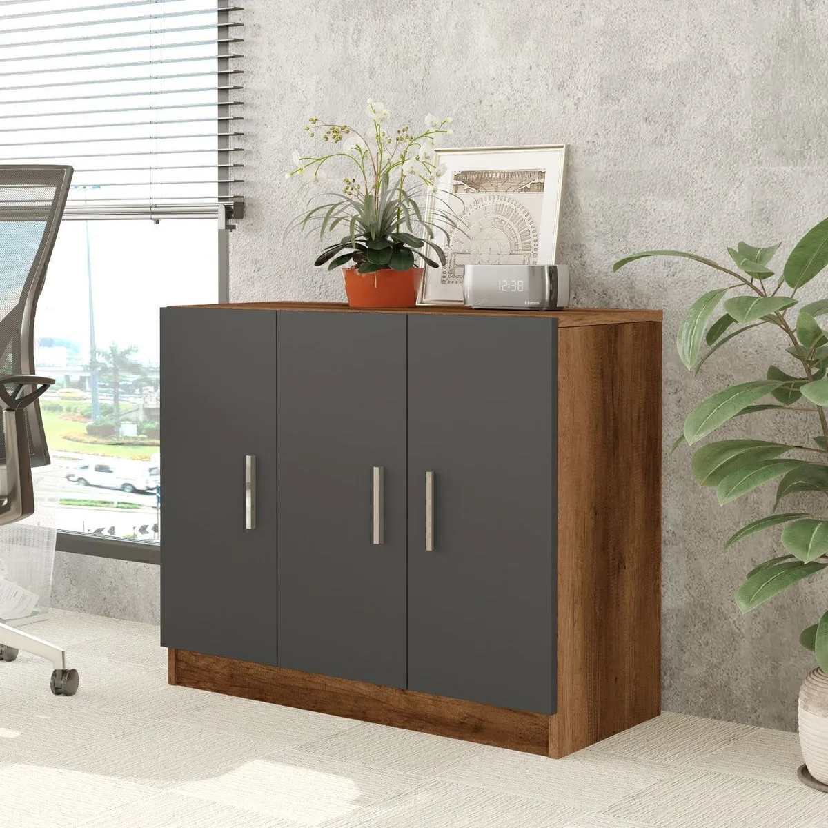 Bega E Armoire de bureau avec portes Baroque-Anthracite BEG5-BA