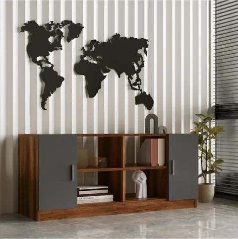 Bega F Bibliothèque de bureau avec portes 3 Couleurs Baroque-Anthracite BEG6-BA