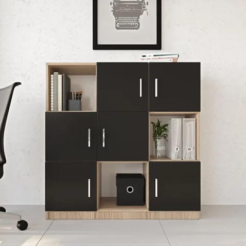 Bega G Armoire à dossiers de bureau Bibliothèque 3 Couleurs Chêne-Noir BEG7-OB