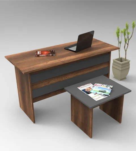 Bega AB Ensemble de bureau et table basse 2 pièces Baroque-Anthracite BEG8-BA