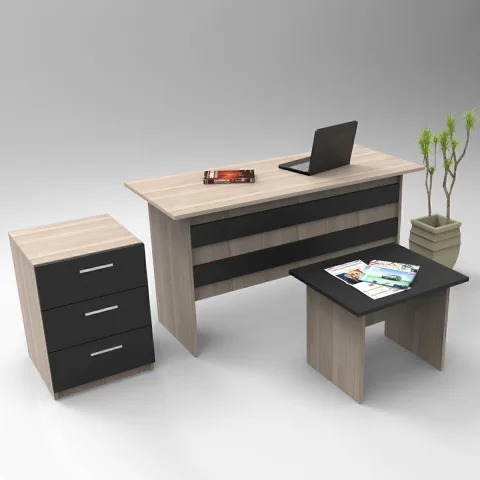 Bega ABC Bureau, Table basse et Caisson de bureau, ensemble 3 couleurs Chêne Noir BEG9-OB