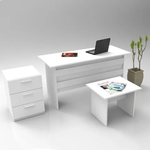 Bega ABC Bureau, Table basse et Caisson de bureau, ensemble 3 couleurs Blanc BEG9-W