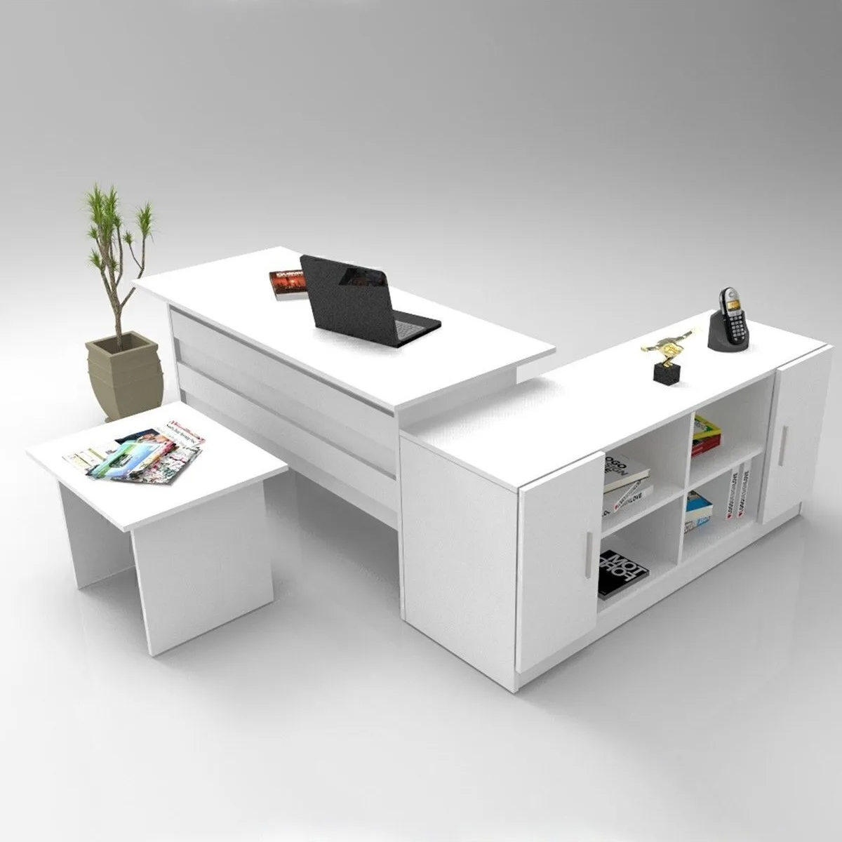 Bega ABF Ensemble de bureau 3 couleurs Blanc BEG10-W