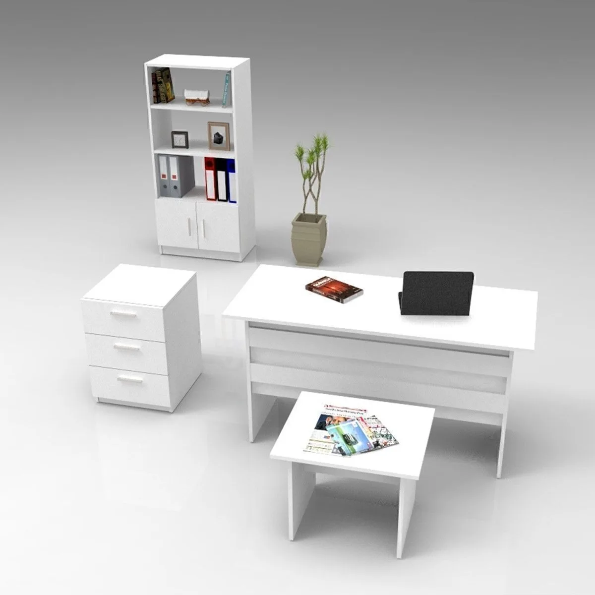 Bega ABCD Ensemble de bureau 3 couleurs Blanc BEG11-W