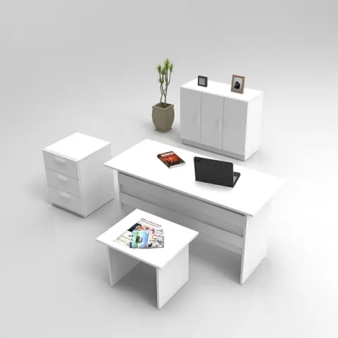 Bega ABCE Ensemble de bureau 3 couleurs Blanc BEG12-W