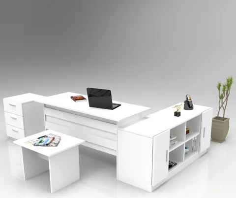 Bega ABCF Ensemble de bureau 3 couleurs Blanc BEG13-W