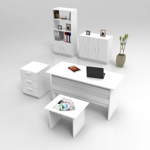 Bega ABCDE Ensemble de bureau 3 couleurs Blanc BEG14-W