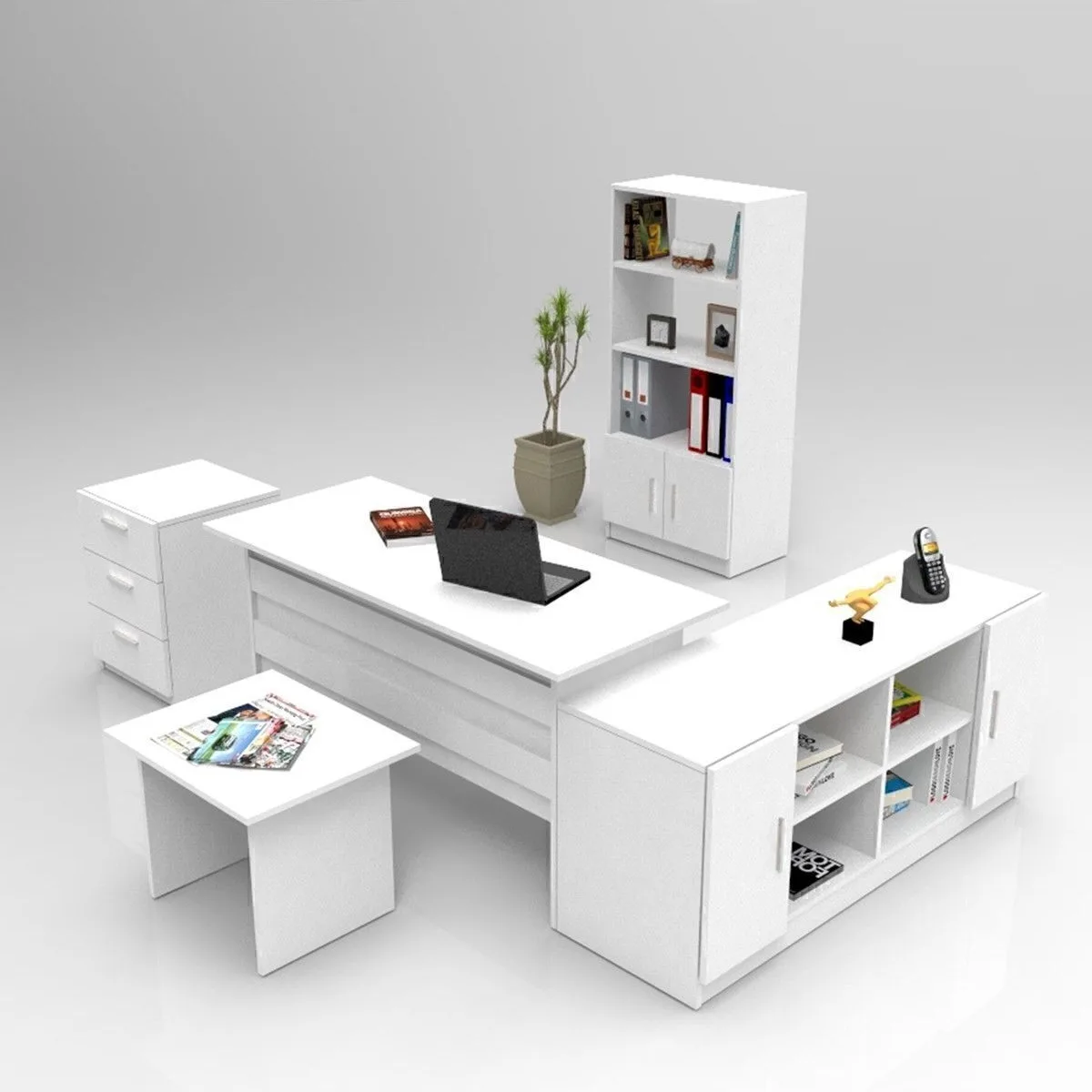 Bega ABCDF Ensemble de bureau 3 couleurs Blanc BEG15-W