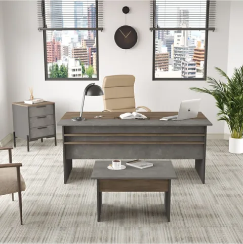 Navaris Abc Ensemble de bureau Café Béton Anthracite NAV7-cga