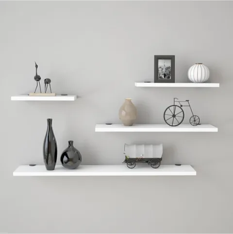 Wall R18 Lot de 4 Étagères murales flottantes Blanches WAL18-W