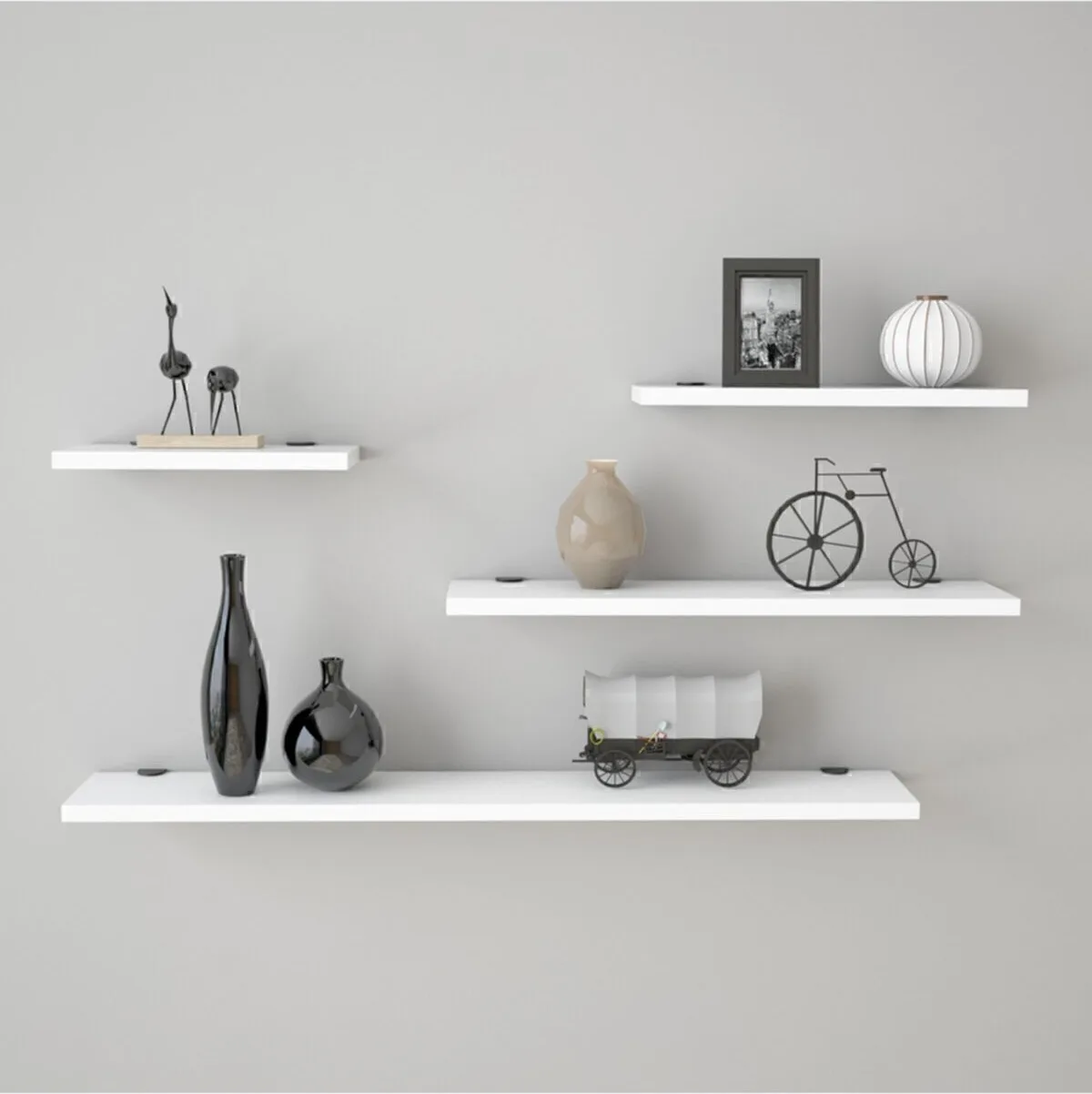 Wall R18 Lot de 4 Étagères murales flottantes Blanches WAL18-W