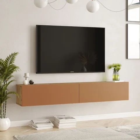 Aven Meuble TV avec portes 180cm Pin-Tuile AVE8-AK