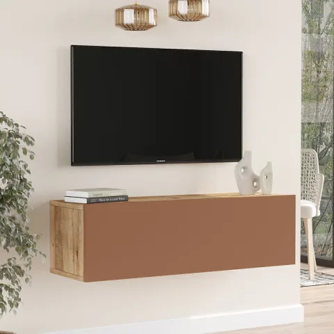 Aven Meuble TV avec portes 100cm Pin-Tuile AVE12-AK