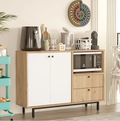 Latte Serisi Coin café Armoire multi-usage Meuble de cuisine Sepet-Blanc LAT2-SW