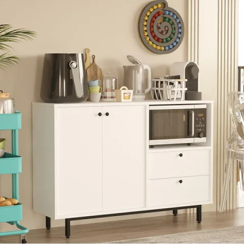 Latte Serisi Coin café Armoire multi-usage Meuble de cuisine Blanc LAT2-W