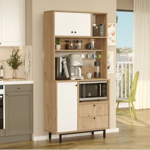 Latte Serisi Coin café Armoire multi-usage Meuble de cuisine Sepet-Blanc LAT4-SW