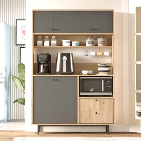 Latte Serisi Coin café Armoire multi-usage Meuble de cuisine Sepet-Anthracite LAT5-SA