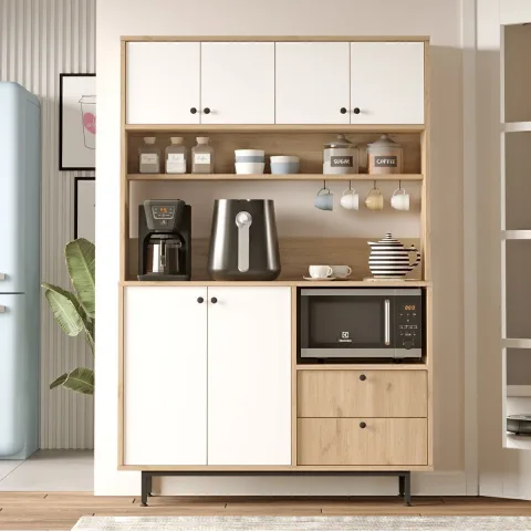 Latte Serisi Coin café Armoire multi-usage Meuble de cuisine Sepet-Blanc LAT5-SW